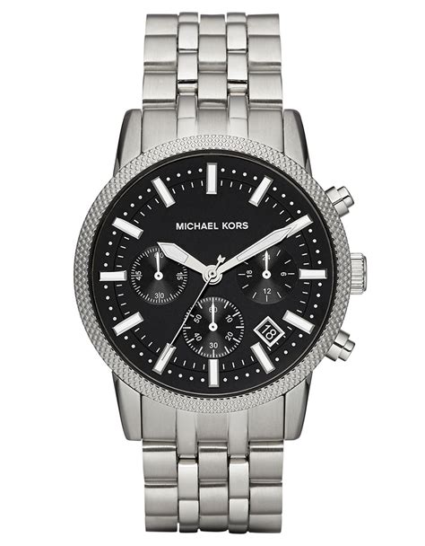 michael kors silver tone scout watch men|michael kors silver watches.